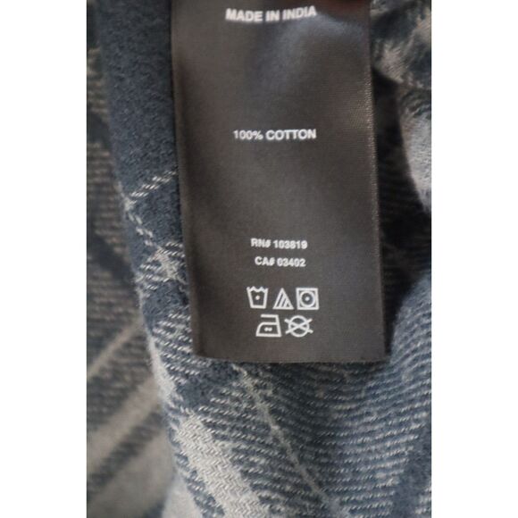 Bar & Shield x Harley-Davidson Men Sz L Tint Tattoo Blue Plaid Flannel L/S Shirt - Picture 10 of 10